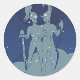 Tweeling Tweeling Constellatie Zodiac Astrologie Ronde Sticker