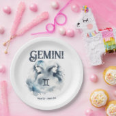Tweeling Tweeling Zodiac Theme Verjaardagsfeest Papieren Bordje (Feest)