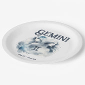 Tweeling Tweeling Zodiac Theme Verjaardagsfeest Papieren Bordje (Gekanteld)