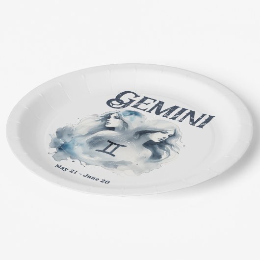 Tweeling Tweeling Zodiac Theme Verjaardagsfeest Papieren Bordje (Gekanteld)