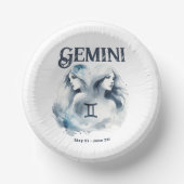 Tweeling Tweeling Zodiac Theme Verjaardagsfeest Papieren Kommen (Voorkant)