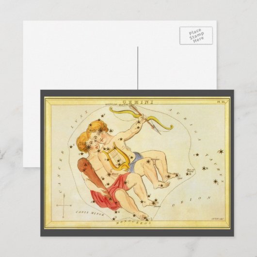 Tweeling Tweelingen Constellatie Urania's Mirror Briefkaart (Voorkant / Achterkant)