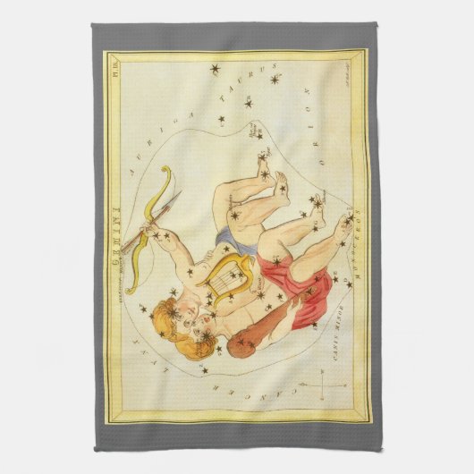 Tweeling Tweelingen  Constellatie Urania's Mirror Theedoek (Verticaal)