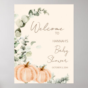 Tweeling valt Kleine Pompoen Baby Shower Welkom  Poster