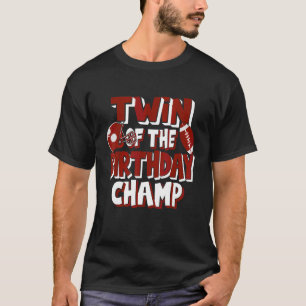 Tweeling van de Birthday Champ American Football P T-shirt