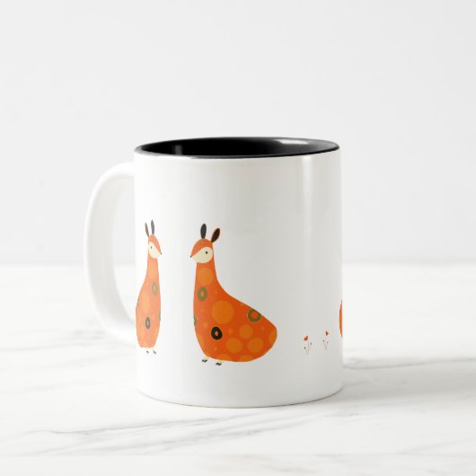 Tweeling van het wild tweekleurige koffiemok (Voorkant links)