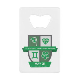 Tweeling Verjaardagsembleem™ voor 21-31 mei Creditkaart Flessenopener