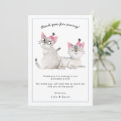 Tweeling Verjaardagsfeest Pawsome Cats Bedankkaart (Staand voorkant)