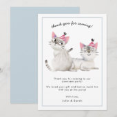 Tweeling Verjaardagsfeest Pawsome Cats Bedankkaart (Voorkant / Achterkant)