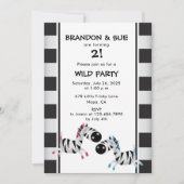 Tweeling Verjaardagsfeest Roze en Blauwe Zebra's Kaart (Voorkant)