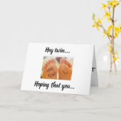 ***TWEELING*** VERJAARDAGSWENSEN VAN *PRATENDE VOE KAART (Gele Bloem)