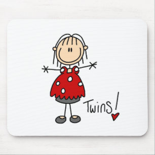 Tweeling Verwachtende Stickfiguur Muismat