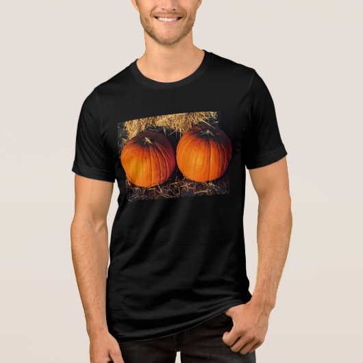 Tweeling Vintage Pompoenen Tri-Blend Shirt (Voorkant)