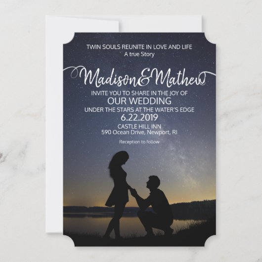 Tweeling Vlam Huwelijksuitnodiging Save The Date (Voorkant)