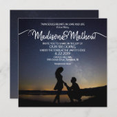 Tweeling Vlam Huwelijksuitnodiging Save The Date (Voorkant / Achterkant)