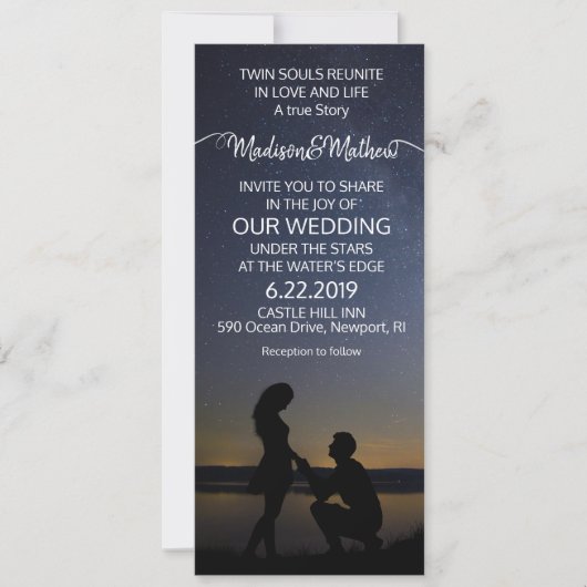 Tweeling Vlam Huwelijksuitnodiging Save The Date (Voorkant)