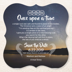 Tweeling Vlam Save the Dates Papier Onderzetter