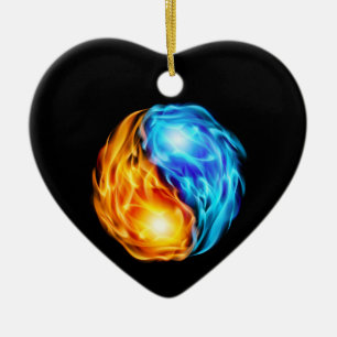 Tweeling Vlammen Keramisch Ornament
