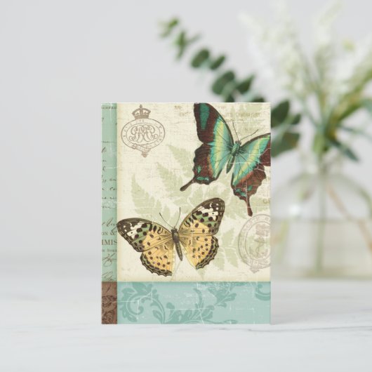 Tweeling Vlinders Briefkaart (Staand voorkant)