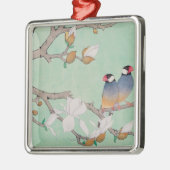 Tweeling Vogels in de Takken Metalen Ornament (Links)