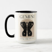 Tweeling Vrouwelijk Zodiac Design Bruin Zwart 15 O Mok (Links)