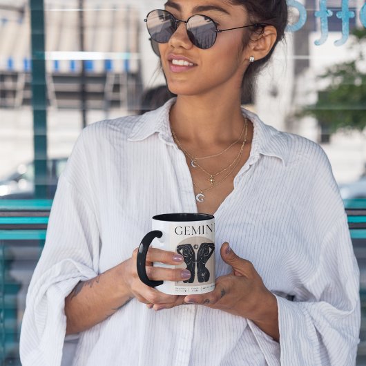 Tweeling Vrouwelijk Zodiac Design Bruin Zwart 15 O Mok