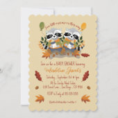 Tweeling Wasberen Bos Baby Shower Uitnodiging (Voorkant)