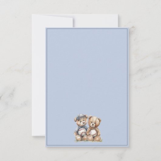 Tweeling Watercolor Teddys Kaart (Achterkant)