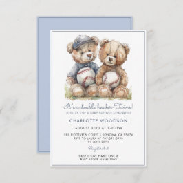 Tweeling Watercolor Teddys Kaart