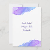 Tweeling Waterverf Paarse Blauwe Ster BAT MITZVAH Kaart (Achterkant)