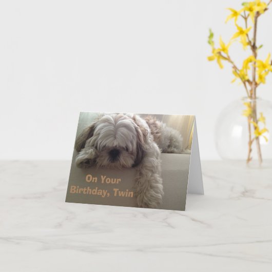 **TWEELING** WENS IK ZOU KUNNEN ZEGGEN GELUKKIGE V KAART (Gele Bloem)