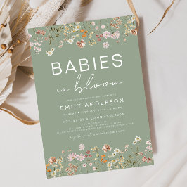 Tweeling Wildflower Baby's in Bloom Baby shower Kaart