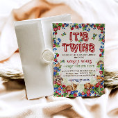 Tweeling Woodland Animals Rustiek Baby shower Kaart