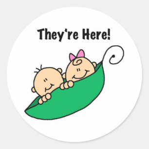 Tweeling Ze zijn hier Ronde Sticker