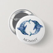 Tweeling Zeedieren Baby Borrel Button Mama (Voorkant /achterkant)