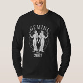 Tweeling Zodiac Gemini geboren in 2007 T-shirt (Voorkant)
