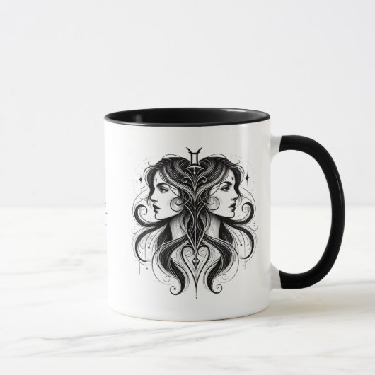 Tweeling Zodiac Tweeling Symbool Astrologie Mok (Rechts)