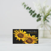 Tweeling zonnebloemen, bloem visitekaartje (Staand voorkant)