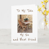 ****TWEELING*** ZUS EN BESTE VRIEND GELUKKIGE VERJ KAART (Gele Bloem)