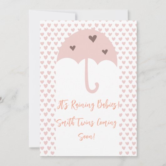 Tweeling Zwangerschapsaankondiging Lente Buien Kaart (Voorkant)