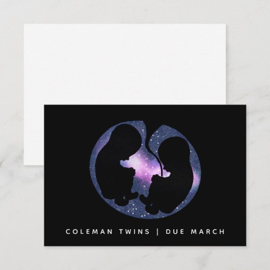 Tweeling Zwangerschapsaankondiging Spirituele Ster Notitiekaartje (Voorkant / Achterkant)