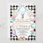 Tweeling Zwart Diamant Alice In Onderland Verjaard Kaart (Voorkant)