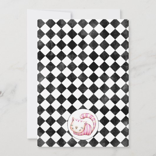 Tweeling Zwart Diamant Alice In Onderland Verjaard Kaart (Achterkant)