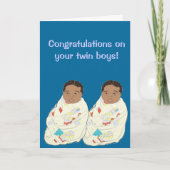 Tweelingbaby jongens kaart (Voorkant)