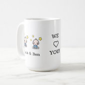 Tweelingbaby's cadeau: We houden van mama Mok, 2 j Koffiemok (Voorkant links)