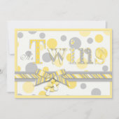 Tweelingbaby's Geel Grijs Stip Baby shower Kaart (Voorkant)