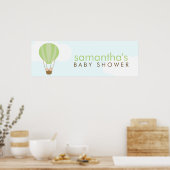 Tweelingbaby's in een ballon baby shower poster (Keuken)