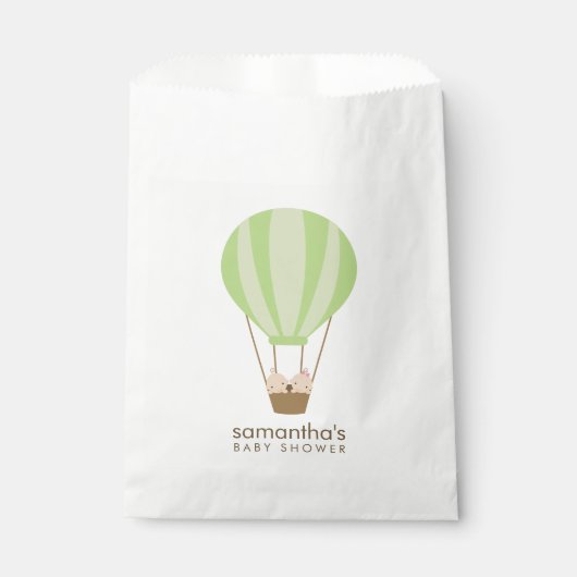 Tweelingbaby's in het Baby shower van de Groene Ba Bedankzakje (Voorkant)