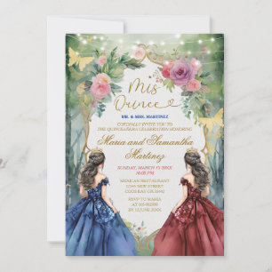 Tweelingblauwe en rode jurk Floral Princess Mis Qu Kaart