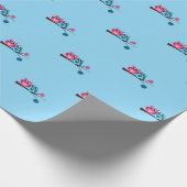 Tweelingblauwe en roze uilen cadeaupapier (Hoek)
